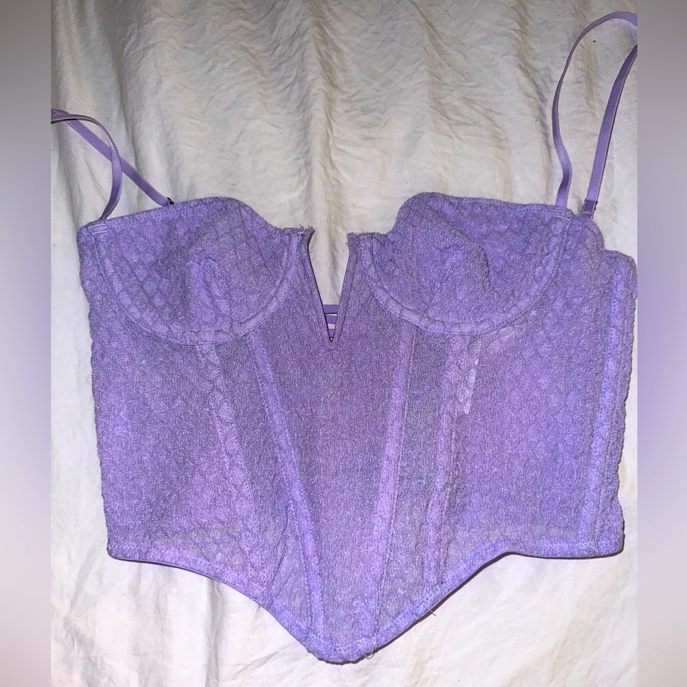Out from Under light purple corset